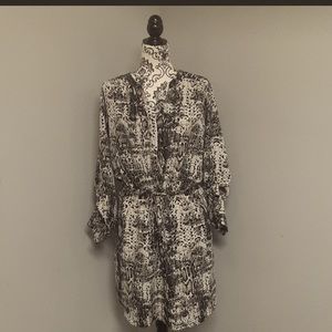 Apt.9 Black&White,Longsleeve,Midi,Polyester Dress